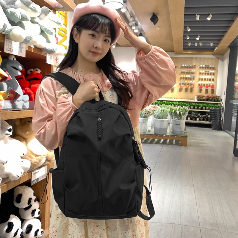 Голям капацитет рюкзак за училище от найлон с функция за разширение и облекчаване на натоварването, предрамки с въздушна подложка, подплата от полиестер, за ученици от начално и средно училище, корейски стил Harajuku.