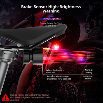 LED zadné svetlo na bicykel so senzorom, 2W, 300mAh, dosah do 50 m, vlastné logo