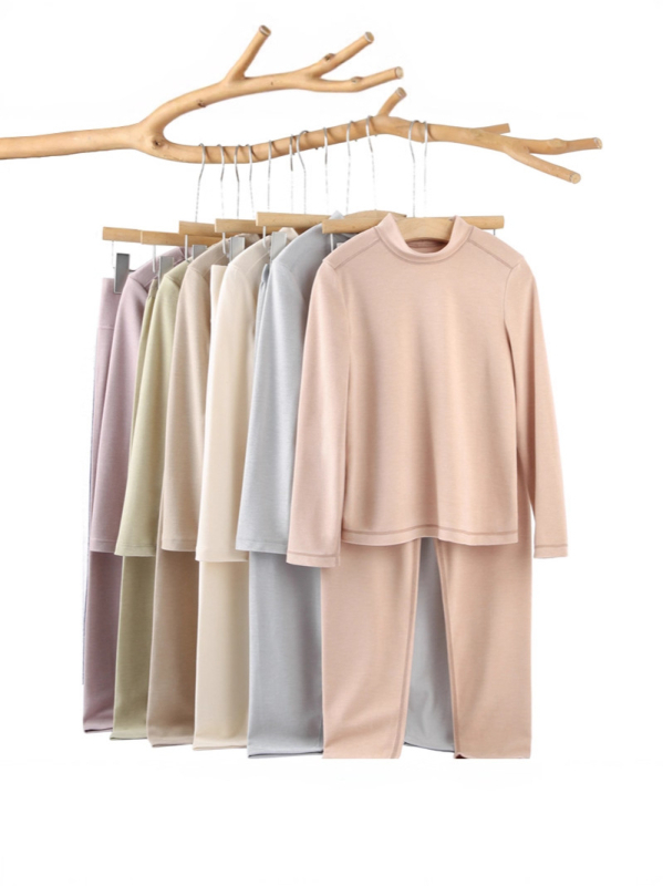 Set termic din modal pentru copii, unisex, antibacterian, potrivit pentru iarnă și toamnă, guler înalt