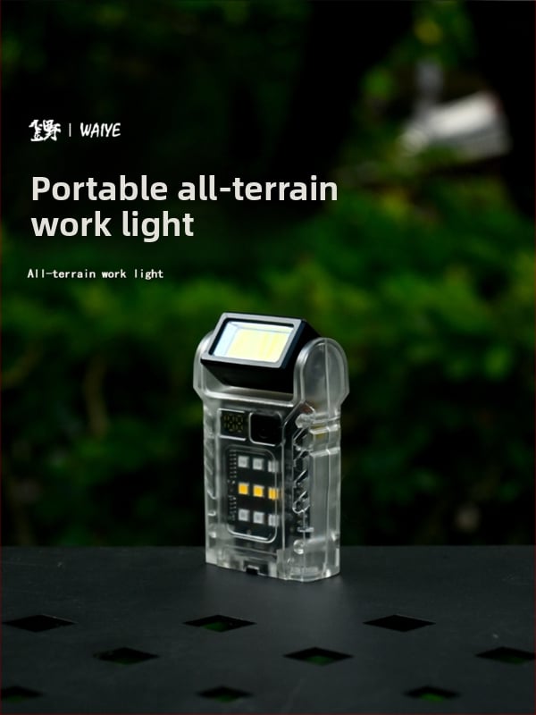 Kempingo COB LED žibintas – nešiojamas, daugiafunkcinis, įkraunamas, 3.7V, 4.44W, mygtuko jungiklis, modelis I-038