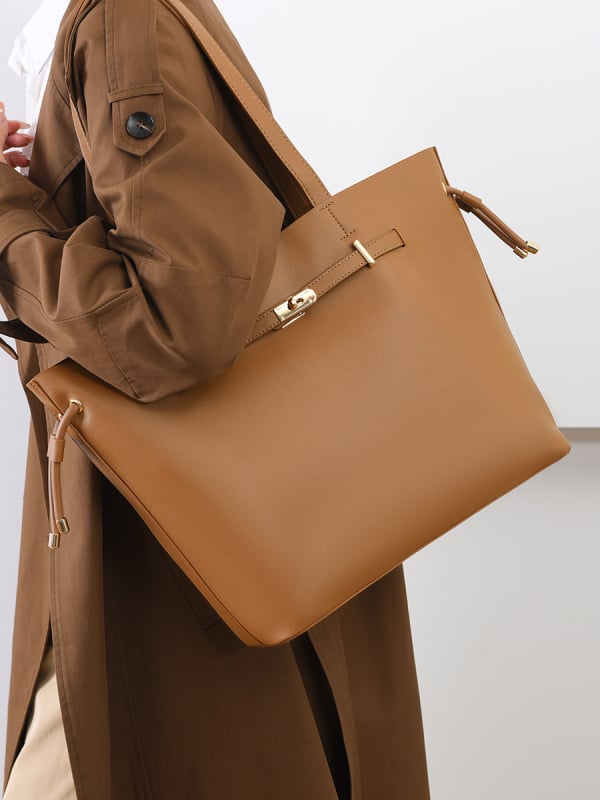 Lemon Koko kibiro formos rankinė, PU medžiaga, kibiro formos dizainas, užraktas, poliesterio pamušalas