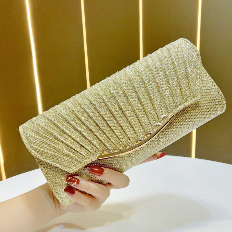 Sequin večernja clutch torbica - horizontalni kvadratni oblik, poliester vanjska i podstava, magnetno zatvaranje, stil koverti, džep za mobitel i ID, ljeto 2025