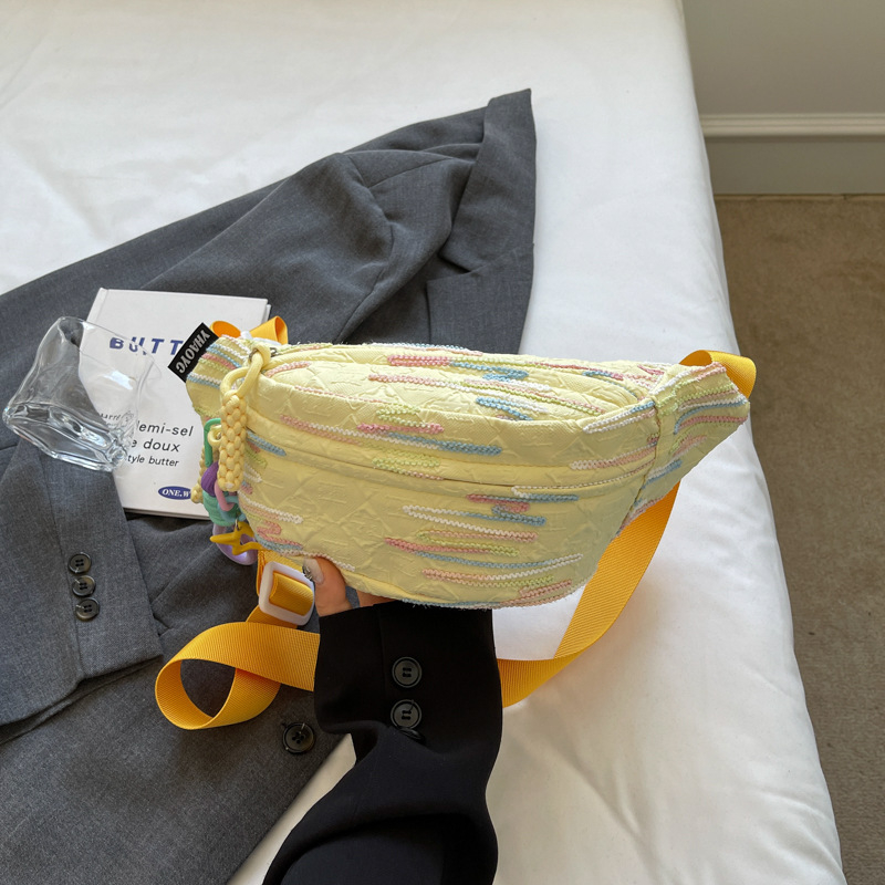 Ielas stila neilona crossbody soma vasaras sezonai 2024, poliestera odere, rāvējslēdzēja atvērums