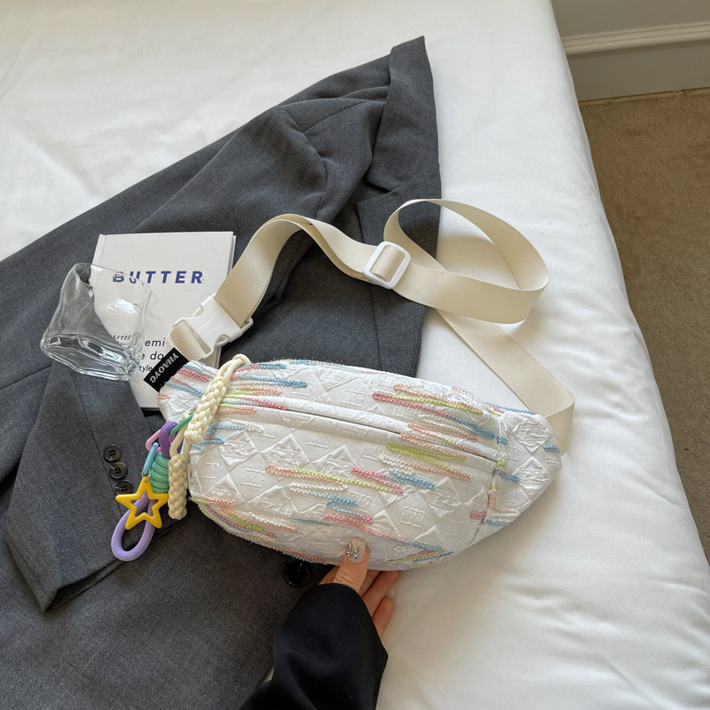 Ielas stila neilona crossbody soma vasaras sezonai 2024, poliestera odere, rāvējslēdzēja atvērums