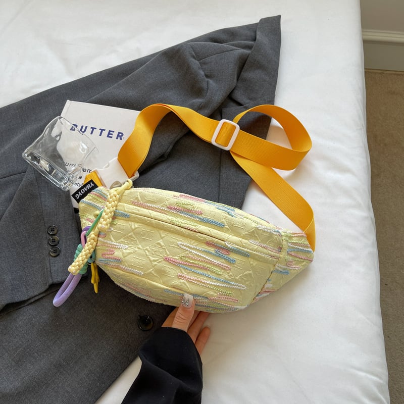 Ielas stila neilona crossbody soma vasaras sezonai 2024, poliestera odere, rāvējslēdzēja atvērums