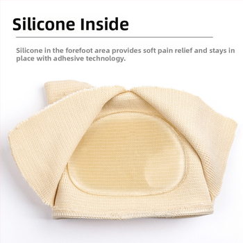 Prednja metatarzalna podloga za prednji dio stopala s ugrađenim silikonskim gelom – Unisex, Model XieKou; Brand Qinxin; pogodna za tenisice, kožne cipele, čizme, casual i radne cipele; uložak: udoban