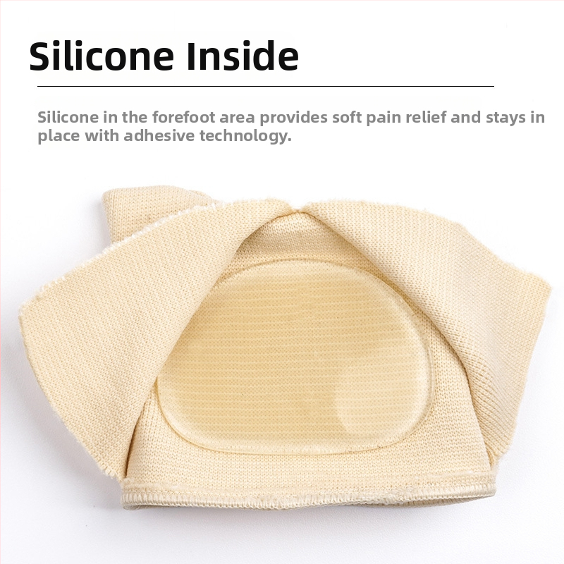 Unisex forefoot metatarzālā paliktnis ar iekšējo silikona gelu – Modelis XieKou; Zīmols Qinxin; piemērots tenisa kurpēm, ādas kurpēm, zābēm, ikdienas un darba apaviem; zolīte: ērta