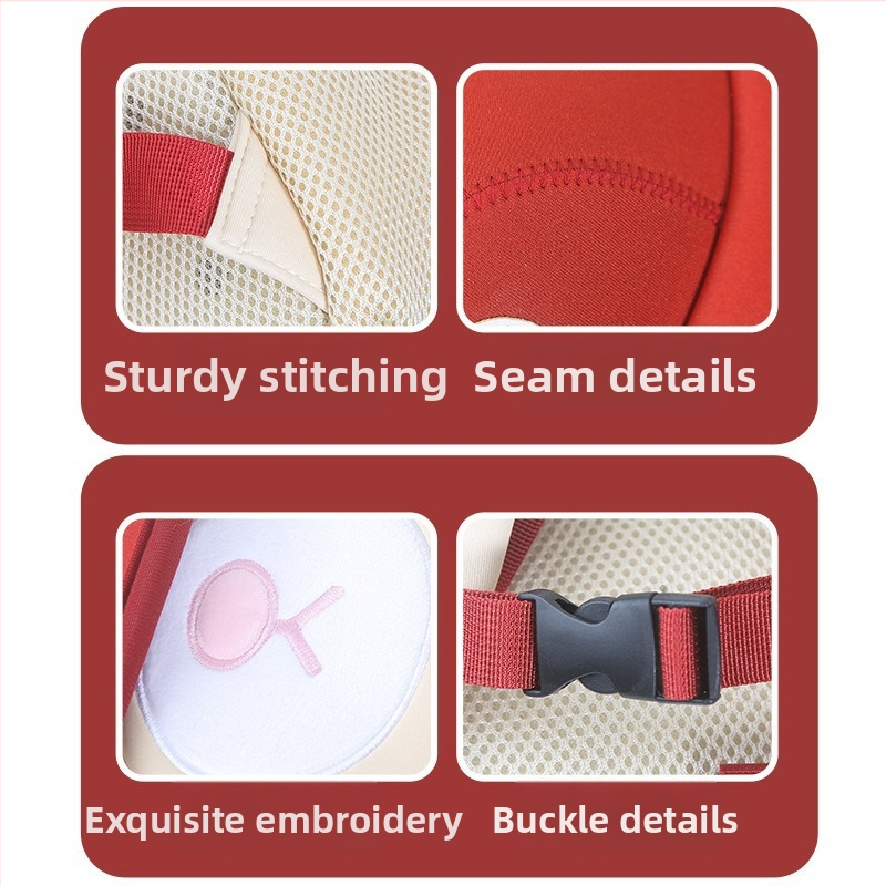 Bērnu mugursoma ar sēņu motīvu un garām ausīm, diving audums, elpojoša un ārkārtīgi viegla, plecu siksnas ar gaisa spilvenu, unisex