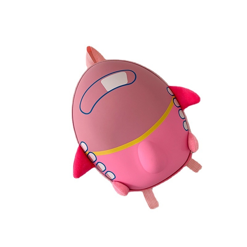 Dječji ruksak u obliku jajeta i nadahnut avionom, velika kapaciteta, PVC materijal, zatvarač, podstava od poliestera, džepovi za ID karticu i prijenosno računalo.