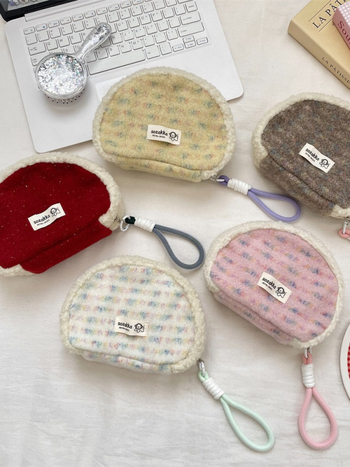 Sozakka pliš patchwork školjkasta torbica za žene – ulični stil, zatvarač, platnena podstava