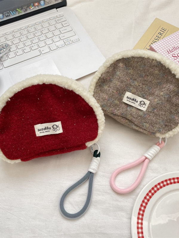 Sozakka pliš patchwork školjkasta torbica za žene – ulični stil, zatvarač, platnena podstava