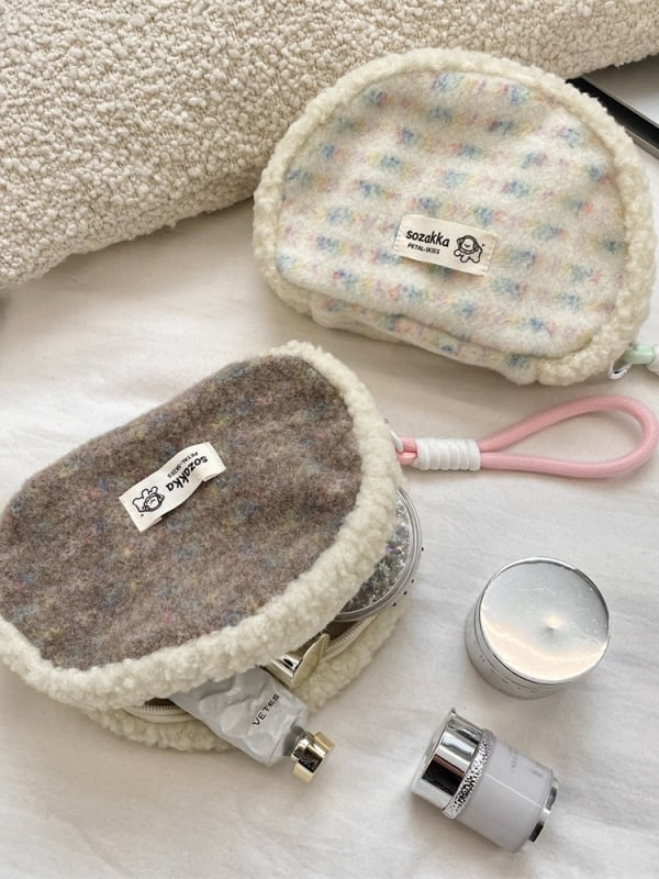 Sozakka pliš patchwork školjkasta torbica za žene – ulični stil, zatvarač, platnena podstava