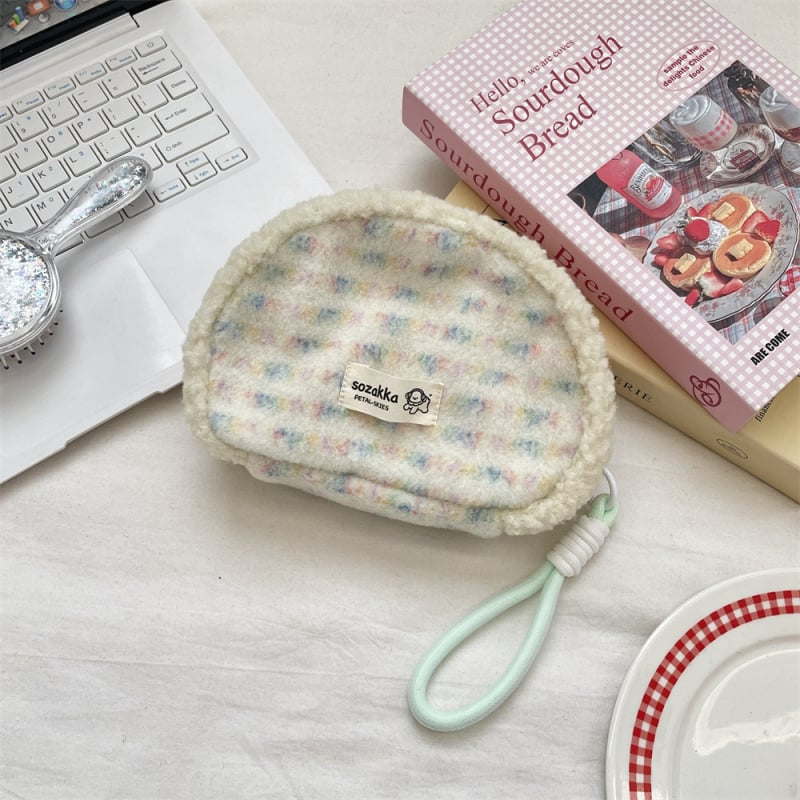 Sozakka pliš patchwork školjkasta torbica za žene – ulični stil, zatvarač, platnena podstava