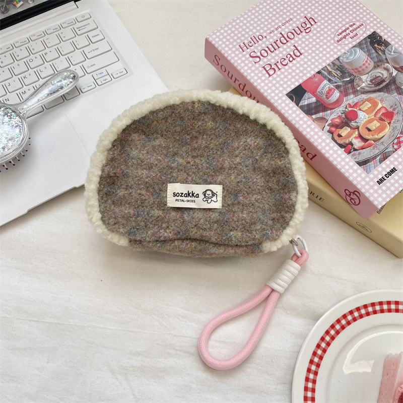 Sozakka pliš patchwork školjkasta torbica za žene – ulični stil, zatvarač, platnena podstava