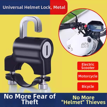 Egyszerű kulcsos sisakzár elektromos járművekhez, kerékpárokhoz és motorkerékpárokhoz — cinkötvözet, merev kampó, anti-lopás, vízálló, állítható