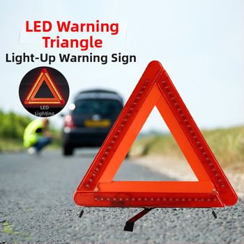 Mingche Zhibao Trikampio įspėjimo ženklas su trikojė stovu iš ABS ir geležies, atšviesiantis laikiklis transporto priemonėms avarinėms situacijoms