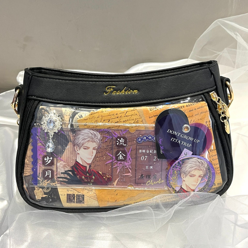 Torbica za pazuh s denim teksturom, svjež i sladak stil; PU materijal, knedlasta forma, zatvaranje na zip, PU podstava, unutarnji pretinci za telefon i džep sa zatvaračem.