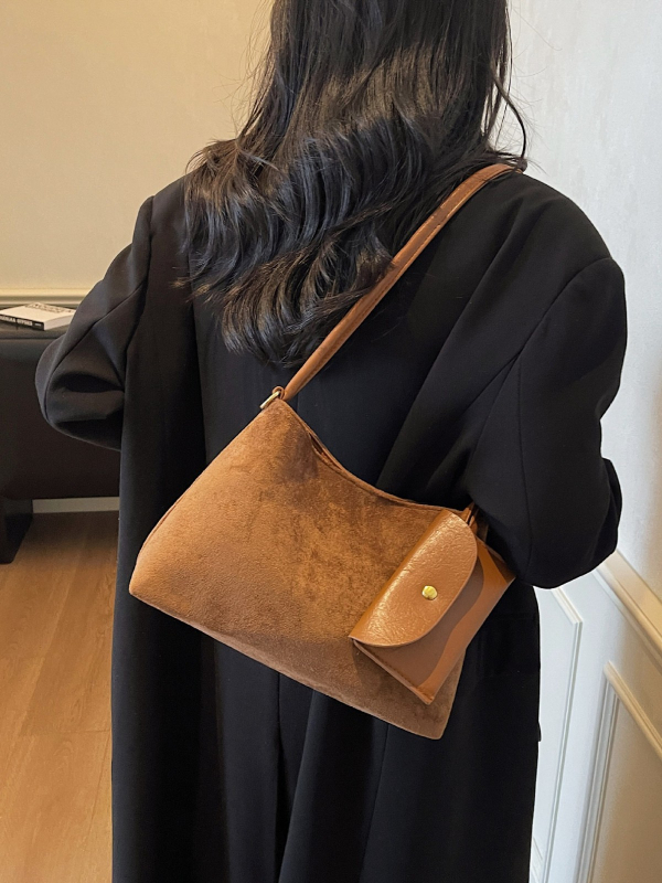 Moterų kibiro formos rankinė su matinės dangos paviršiumi, retro universalus dizainas kasdieniam nešiojimui (medžiaga PU, pamušalas poliesteris, magnetinis užsegimas, kibiro forma, dvigubi pečių dirželiai)