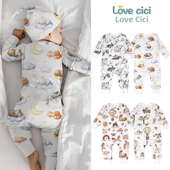 Miego maišelis kūdikiams ir mažiems vaikams (1–3 m.), medvilnės audinys, 100% medvilnės pamušalas ir užpildas, ilgomis rankovėmis, gyvūnų raštas