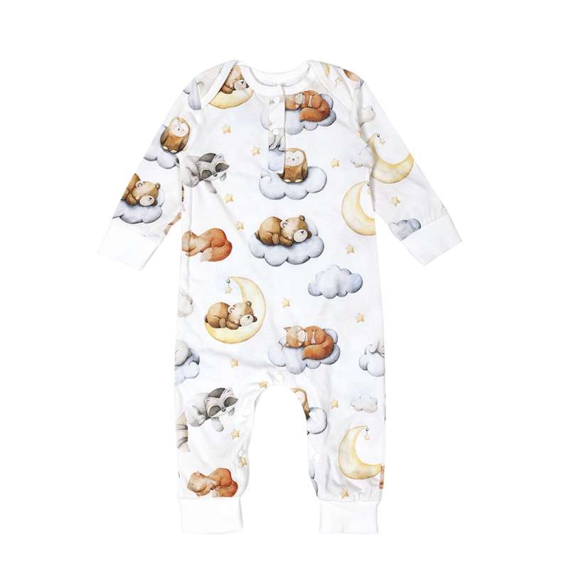 Miego maišelis kūdikiams ir mažiems vaikams (1–3 m.), medvilnės audinys, 100% medvilnės pamušalas ir užpildas, ilgomis rankovėmis, gyvūnų raštas