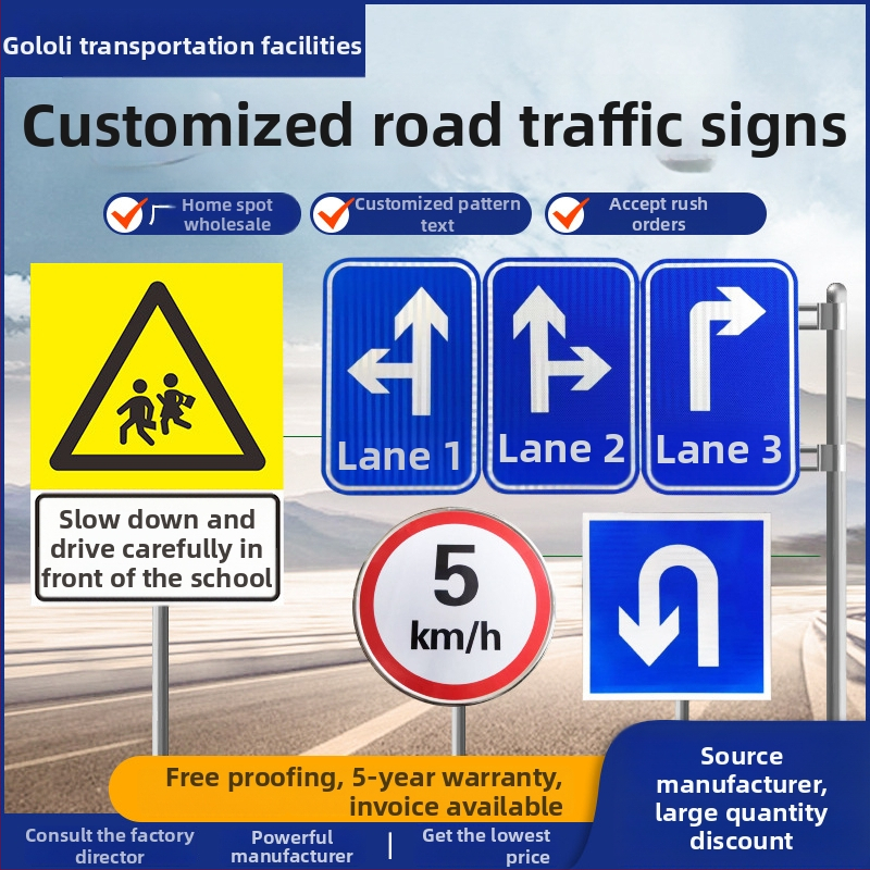 GE Baoli kelių eismo ženklai, karšto panardinimo cinko danga su plastiniu purškimu, lygis: kelių eismo ženklai