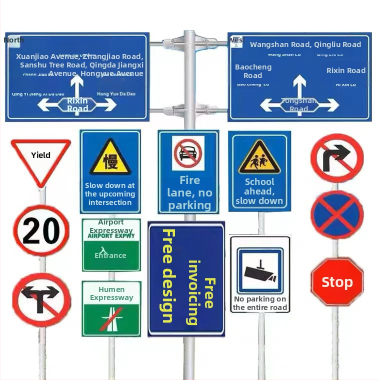 Alumiiniumist kiirteemärk ühe kolonniga cantilever tugiga, kohandatav, peegeldav film reklaamitasemel