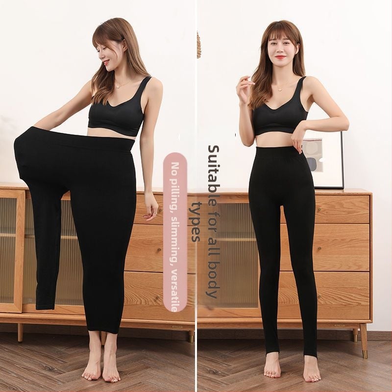 Colanți pentru femei, căptuți cu fleece, calzi și fără cusături, croiți cropped, pentru primăvară-toamnă-iarnă