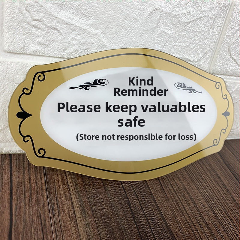 Akryla durvju zīme un sienas uzlīme – serigrāfija, Jingying zīmols; piemērots dažādām vietām; drošības zīmes, dzērienu zīmes, portāla zīmes