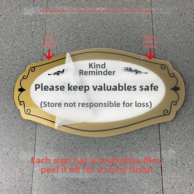 Akryla durvju zīme un sienas uzlīme – serigrāfija, Jingying zīmols; piemērots dažādām vietām; drošības zīmes, dzērienu zīmes, portāla zīmes