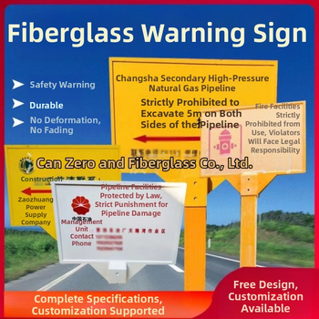 FRP įspėjamasis ženklas požeminėms elektros kabeliams ir dujotiekams, serigrafijos spausdinimas, vienas vnt.