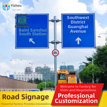 Pritaikytas aliuminio kelių ženklų stulpas, apvalus formos, pjovimo apdirbimas, inžinerijos klasės atšvaitinė plėvelė laminuota