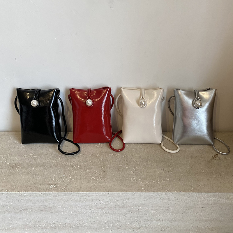 Geantă mini pentru telefon feminin, stil urban minimalist, PU piele, formă vertical pătrată, buzunar interior pentru telefon și ID, curea simplă