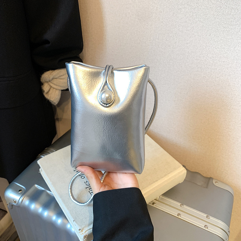 Geantă mini pentru telefon feminin, stil urban minimalist, PU piele, formă vertical pătrată, buzunar interior pentru telefon și ID, curea simplă