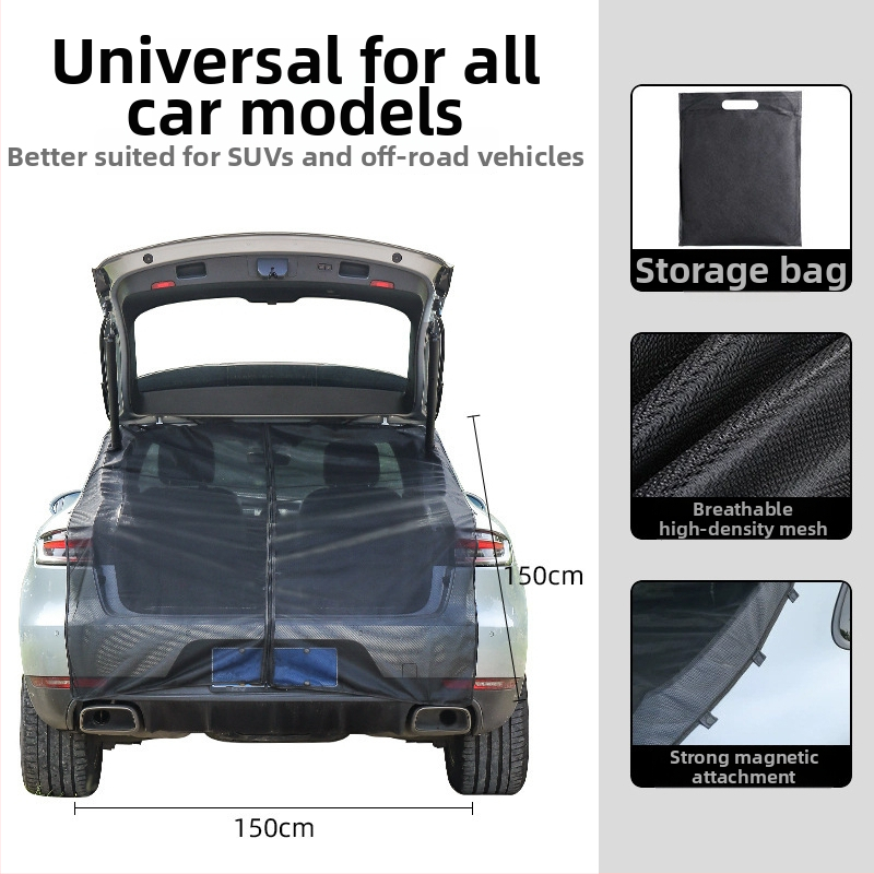 Automobilio bagažinės tinklas nuo uodų SUV/Off‑Road – kemperiams ir saulės apsaugai, Poliesteris, Įėjimas 1 mm, Vielos skerspjūvis: Kitas, Tarnavimo laikas >5 metų