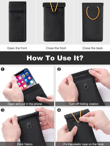 KOSIBATE Faraday mobiliųjų telefono maišelis, poliesteris, vidinis apsauginis audinys, Draasher sagtis