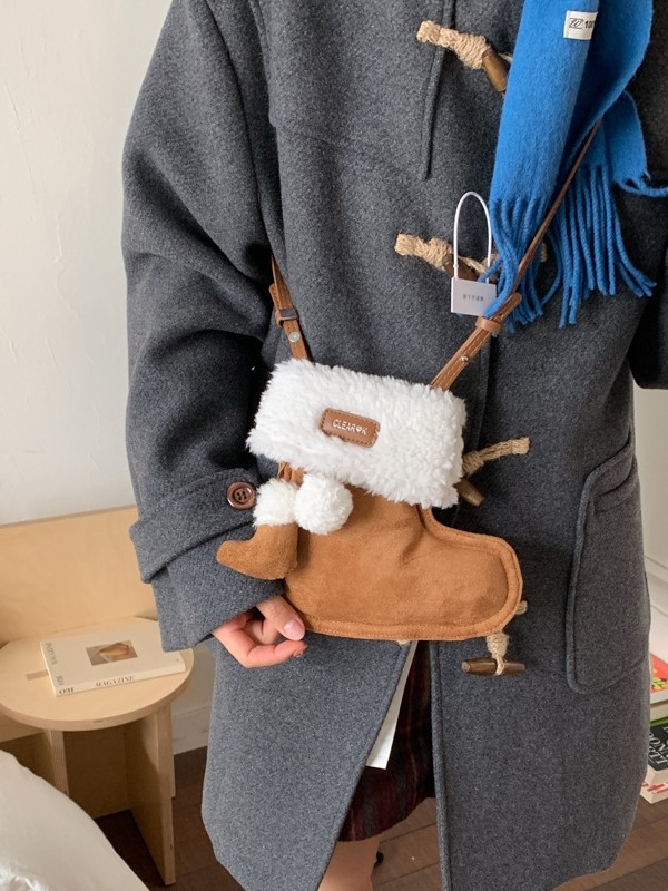 Geantă crossbody tip bucket din PU, stil urban minimalist, căptușeală poliester, buzunar cu fermoar