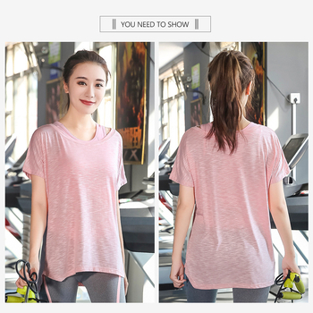 Solabe női laza sportfelső edzéshez – lélegző, gyorsan száradó kötött anyag, 65% viszkóz, 30% poliészter, 5% spandex, kerek nyak, 3/4 ujj