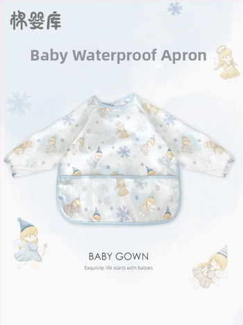 Unisex vandeniui atsparus plonas kūdikių valgymo smock, 100% poliesteris, rankų piešimo raštas, keturi sezonai, tinkamas kūdikiams ir 1–3 metų vaikams, saugos klasė A