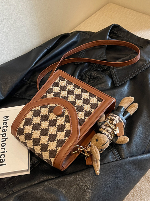 Geantă de telefon PU crossbody pentru femei, formă pătrată, verticală, închidere cu capac, curea simplă