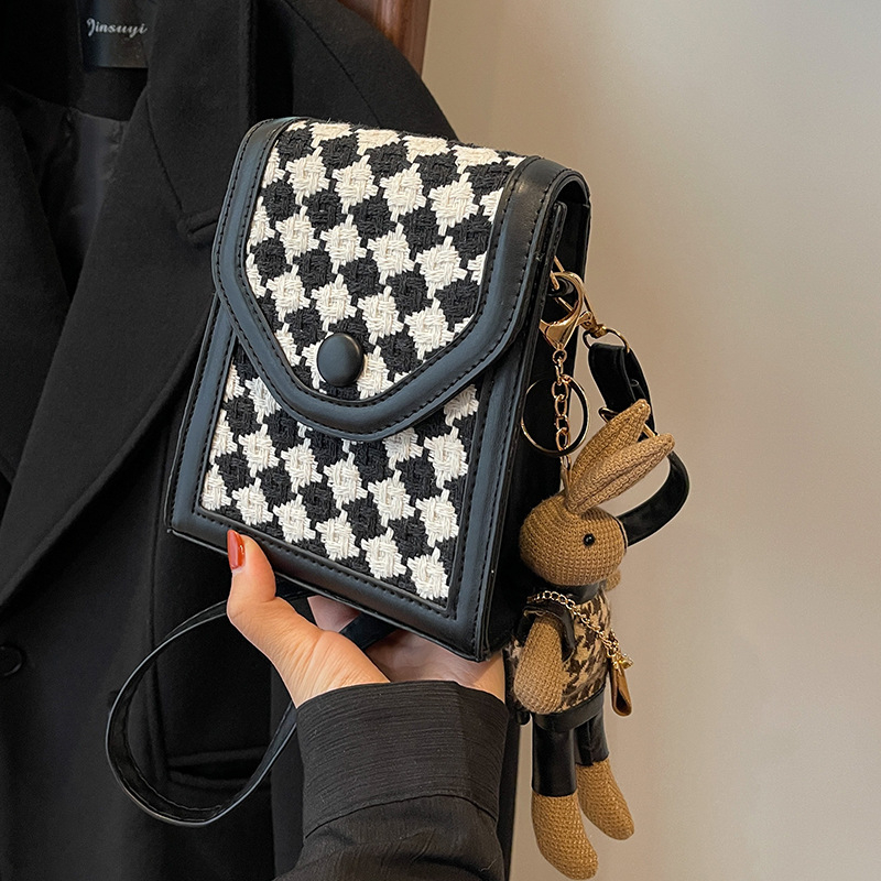 Geantă de telefon PU crossbody pentru femei, formă pătrată, verticală, închidere cu capac, curea simplă