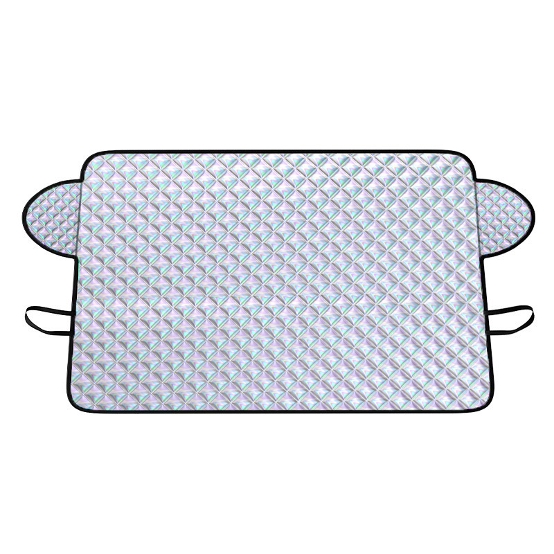 Защитно покривало за предното стъкло на автомобил при сняг — телескопично монтиране, универсален монтаж, материал Laser Titanium Silver+, градиентен дизайн, прост стил