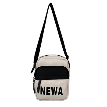 Ruiyingzizhi Geantă unisex din nylon, formă verticală pătrată, fermoar, buzunare pentru telefon și buletin