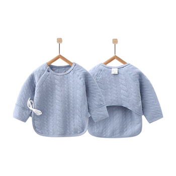 Naujagimio quiltuota šilta viršūnė žiemai su puse nugaros dizainu, 100% medvilnė, apvali apykaklė, švelnus audinys