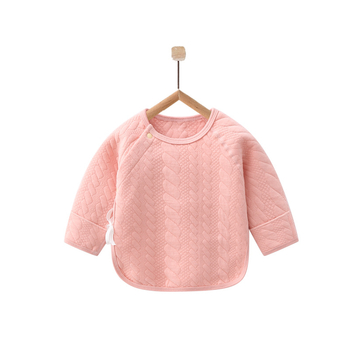 Naujagimio quiltuota šilta viršūnė žiemai su puse nugaros dizainu, 100% medvilnė, apvali apykaklė, švelnus audinys