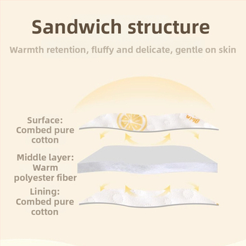Naujagimio quiltuota šilta viršūnė žiemai su puse nugaros dizainu, 100% medvilnė, apvali apykaklė, švelnus audinys