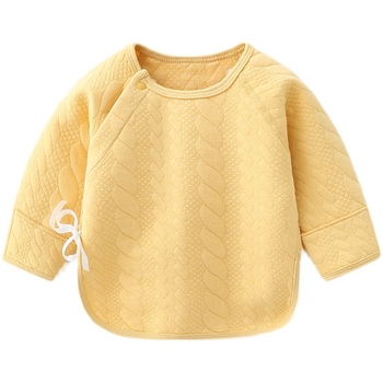 Naujagimio quiltuota šilta viršūnė žiemai su puse nugaros dizainu, 100% medvilnė, apvali apykaklė, švelnus audinys