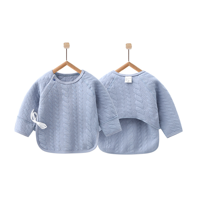 Naujagimio quiltuota šilta viršūnė žiemai su puse nugaros dizainu, 100% medvilnė, apvali apykaklė, švelnus audinys