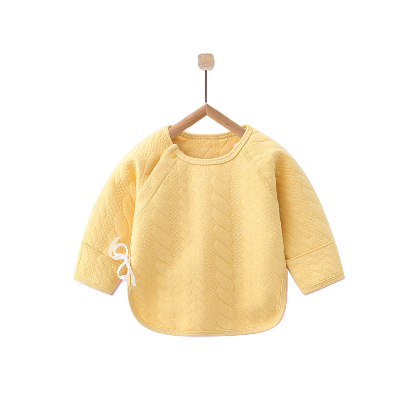 Naujagimio quiltuota šilta viršūnė žiemai su puse nugaros dizainu, 100% medvilnė, apvali apykaklė, švelnus audinys