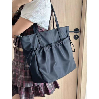 Geantă Tote din nylon cu fermoar, buzunar intern pentru telefon, două curele, pentru utilizare zilnică