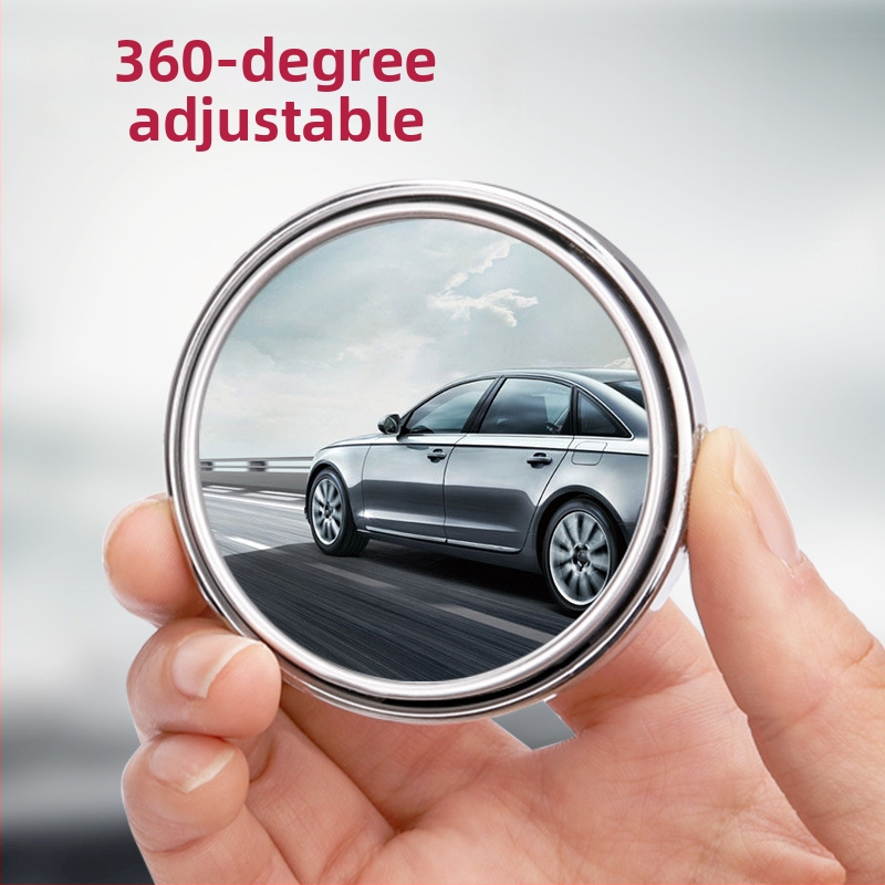 360° otáčajúce sa okrúhle zrkadlo spätného videnia s rámom, do auta, široké zorné pole, zrkadlo pre mŕtvu uhol, jeden kus